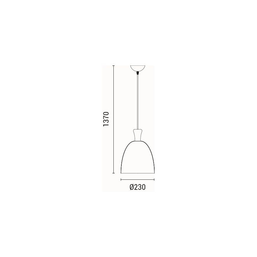 Lühter 1xE27/15W/230V must d. 23 cm