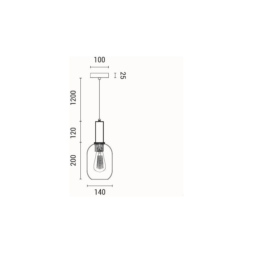 Lühter 1xE27/15W/230V pruun pr. 13 cm