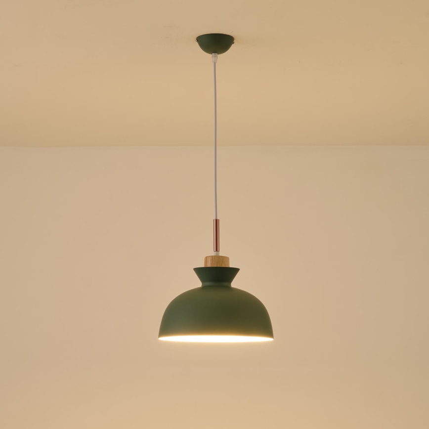Lühter 1xE27/15W/230V roheline d. 28 cm