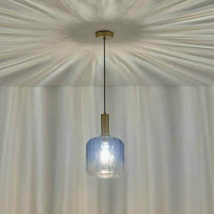Lühter 1xE27/15W/230V sinine/suitsune d. 20 cm