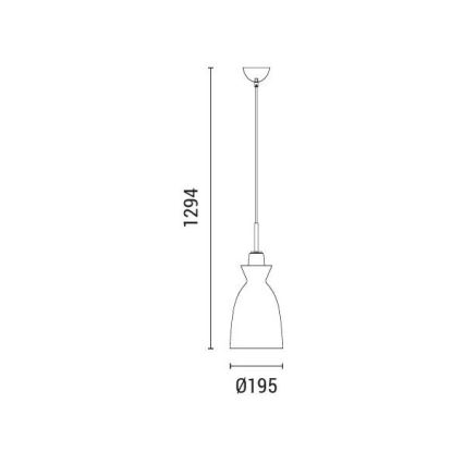 Lühter 1xE27/15W/230V valge d. 19,5 cm