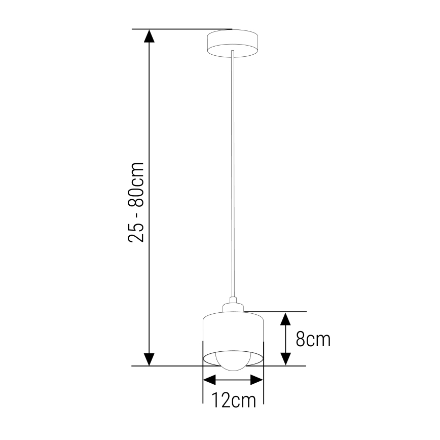 Lühter 1xE27/35W/230V d. 12 cm must/kuldne
