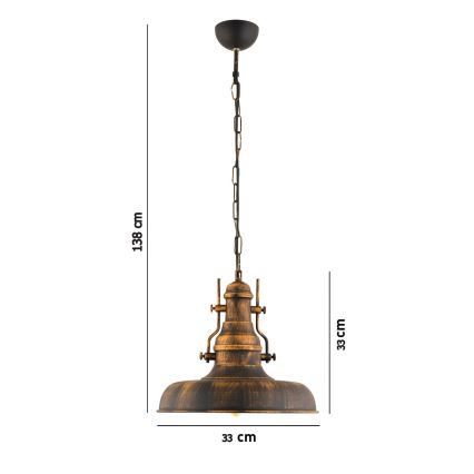 Lühter 1xE27/40W/230V pronks