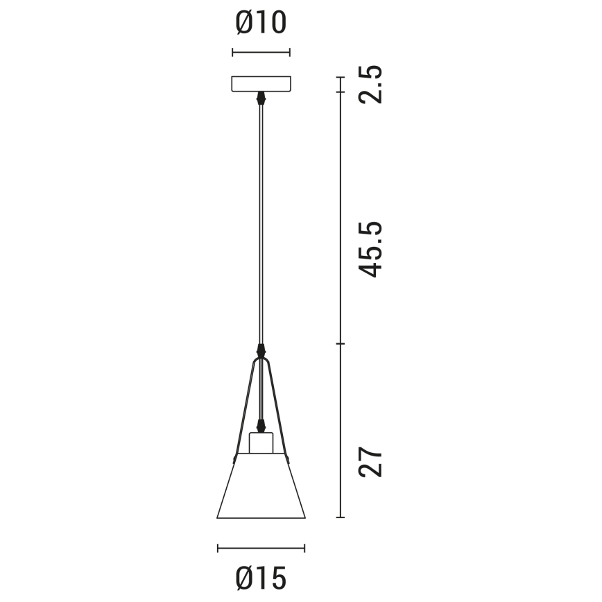 Lühter 1xE27/40W/230V valge
