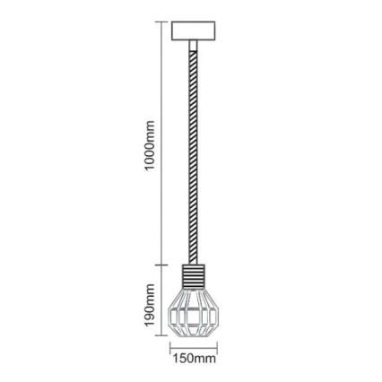 Lühter 1xE27/60W/230V d. 15 cm
