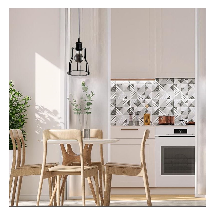 Lühter 1xE27/60W/230V d. 15 cm must