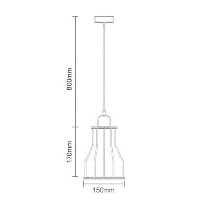 Lühter 1xE27/60W/230V d. 15 cm must