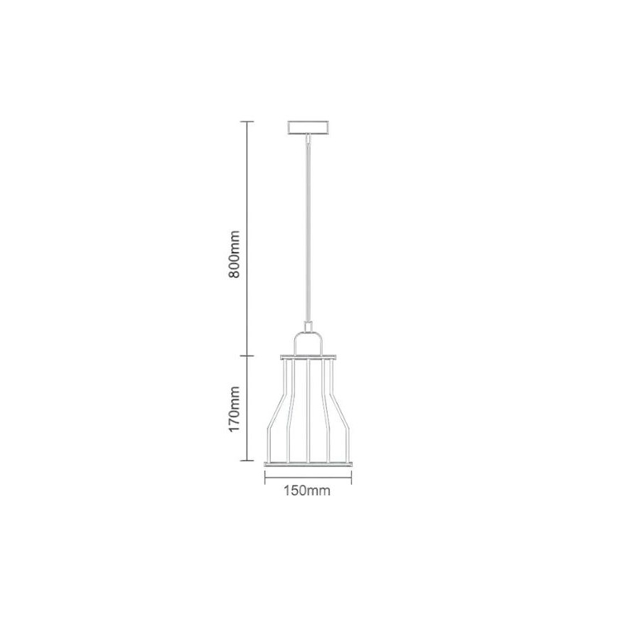 Lühter 1xE27/60W/230V d. 15 cm must