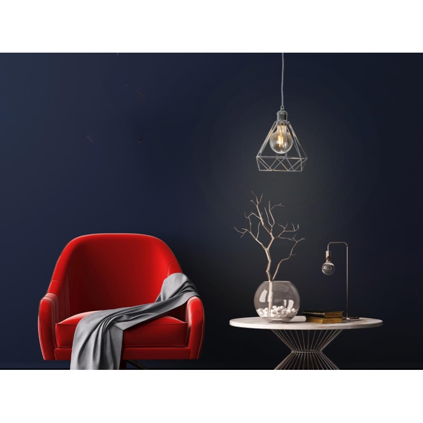 Lühter 1xE27/60W/230V d. 22 cm läikiv kroom