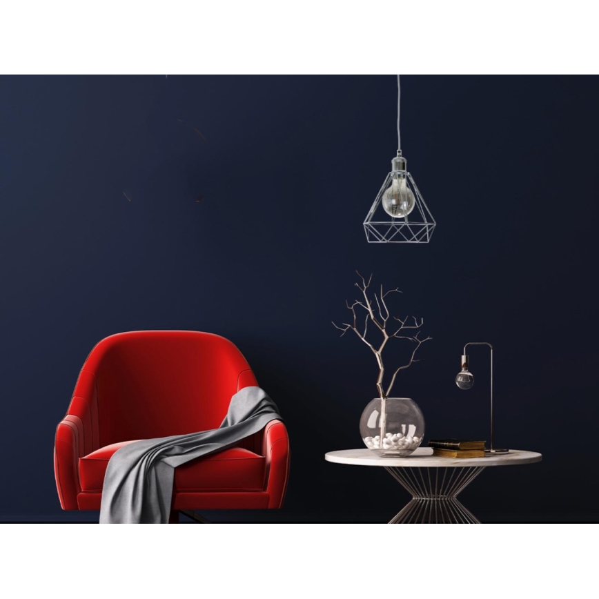 Lühter 1xE27/60W/230V d. 22 cm läikiv kroom