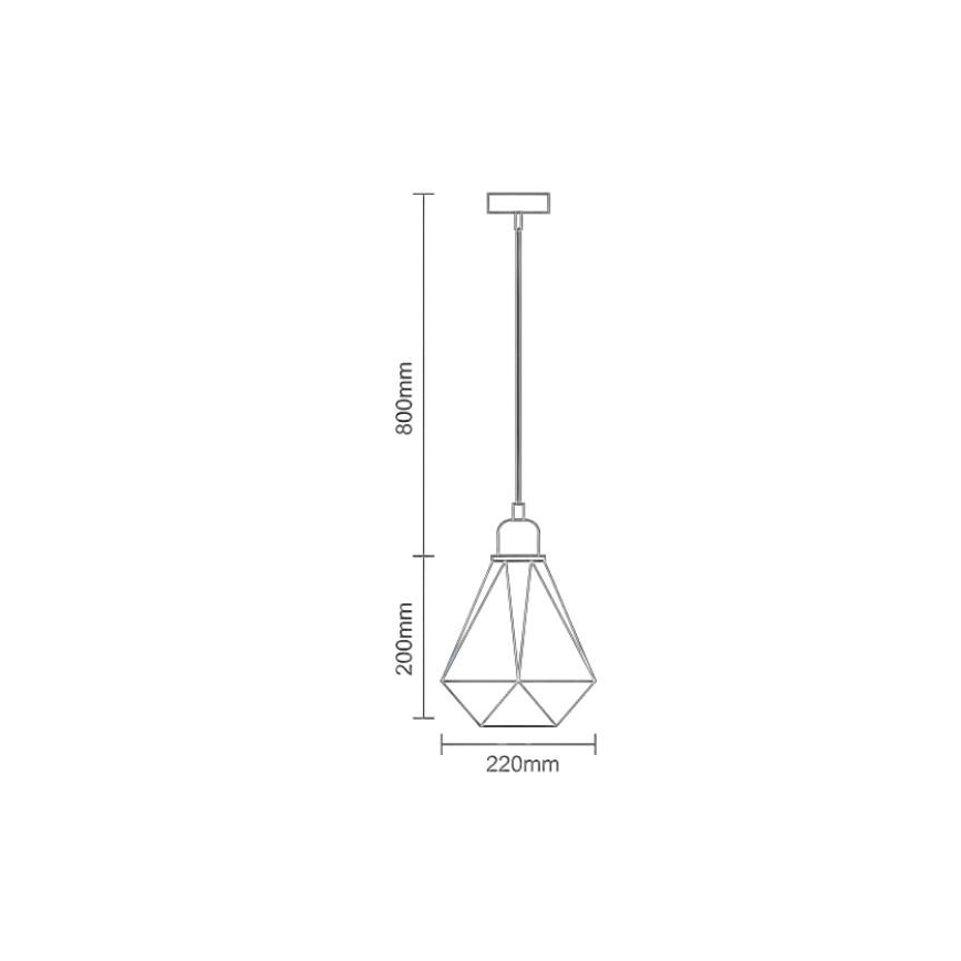 Lühter 1xE27/60W/230V d. 22 cm läikiv kroom