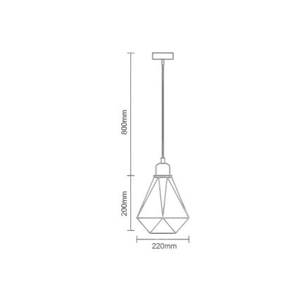 Lühter 1xE27/60W/230V d. 22 cm vask