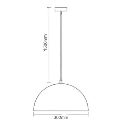 Lühter 1xE27/60W/230V d. 30 cm valge