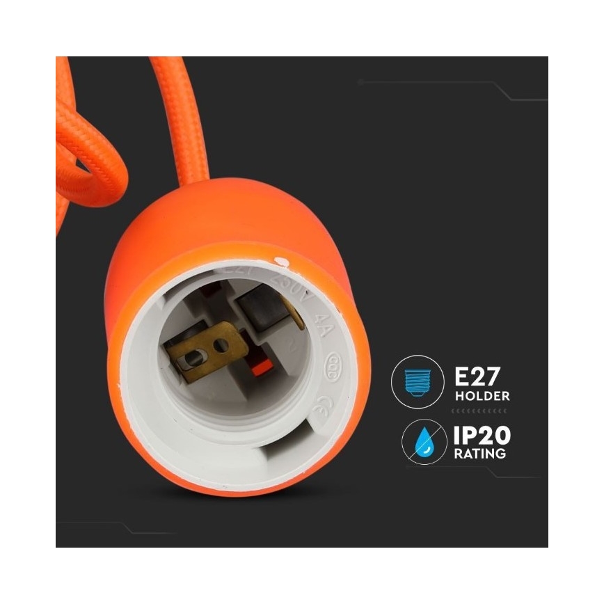 Lühter 1xE27/60W/230V oranž