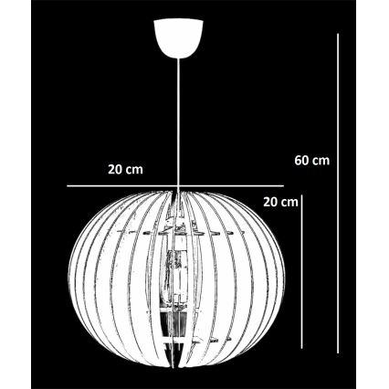 Lühter 1xE27/60W/230V pruun d. 20 cm