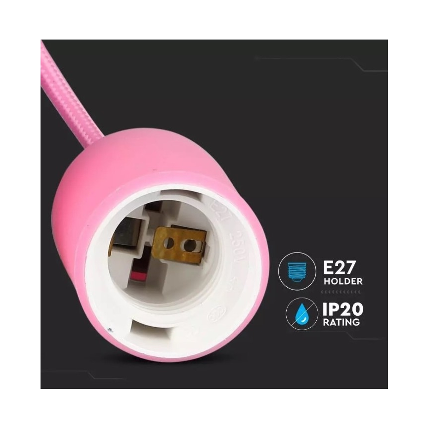 Lühter 1xE27/60W/230V roosa