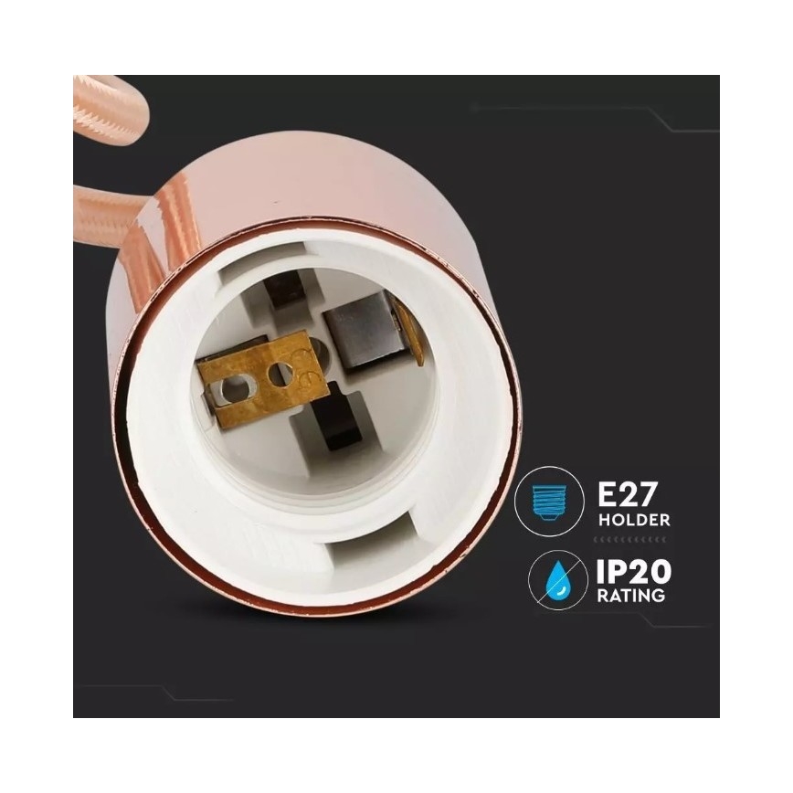 Lühter 1xE27/60W/230V roosa kuld