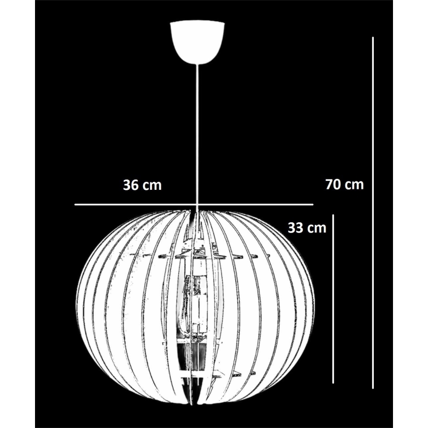 Lühter 1xE27/60W/230V valge d. 36 cm