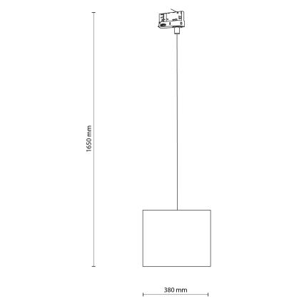 Lühter kolmefaasilisele rööbassüsteemile TRACER 1xE27/15W/230V d. 30 cm must/valge