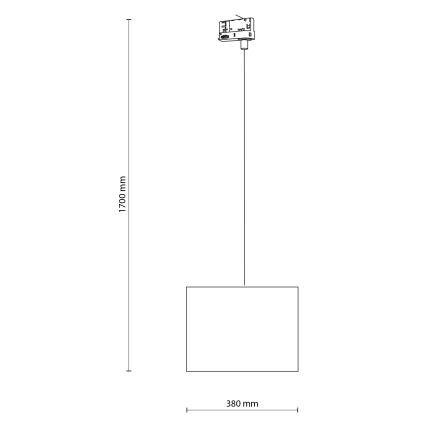 Lühter kolmefaasilisele rööbassüsteemile TRACER 1xE27/15W/230V d. 38 cm must/hall