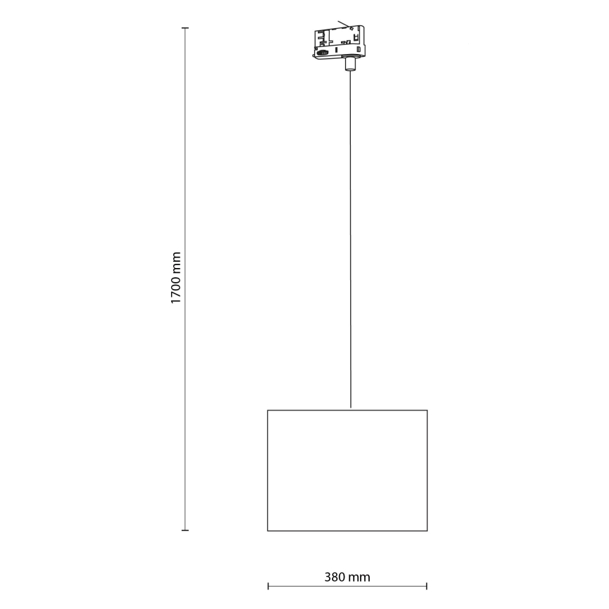 Lühter kolmefaasilisele rööbassüsteemile TRACER 1xE27/15W/230V d. 38 cm must/hall