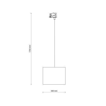 Lühter kolmefaasilisele rööbassüsteemile TRACER 1xE27/15W/230V d. 38 cm must/pruun