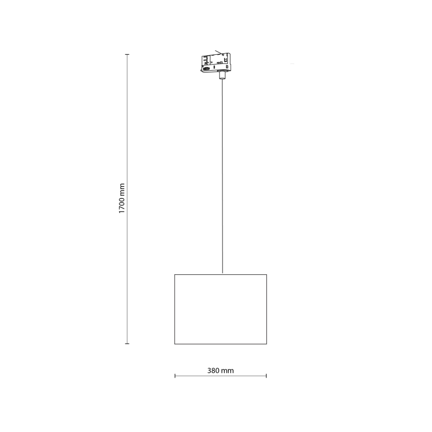 Lühter kolmefaasilisele rööbassüsteemile TRACER 1xE27/15W/230V d. 38 cm must/pruun