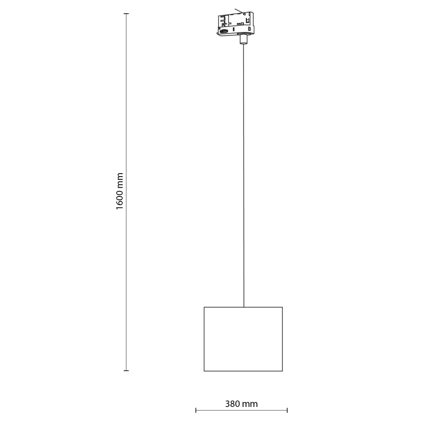 Lühter kolmefaasilisele rööbassüsteemile TRACER 1xE27/15W/230V d. 20 cm must/pruun