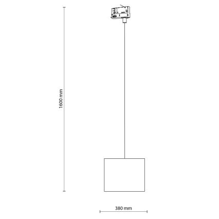 Lühter kolmefaasilisele rööbassüsteemile TRACER 1xE27/15W/230V d. 20 cm must/valge