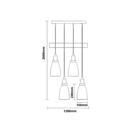 Lühter 4xE27/60W/230V vask