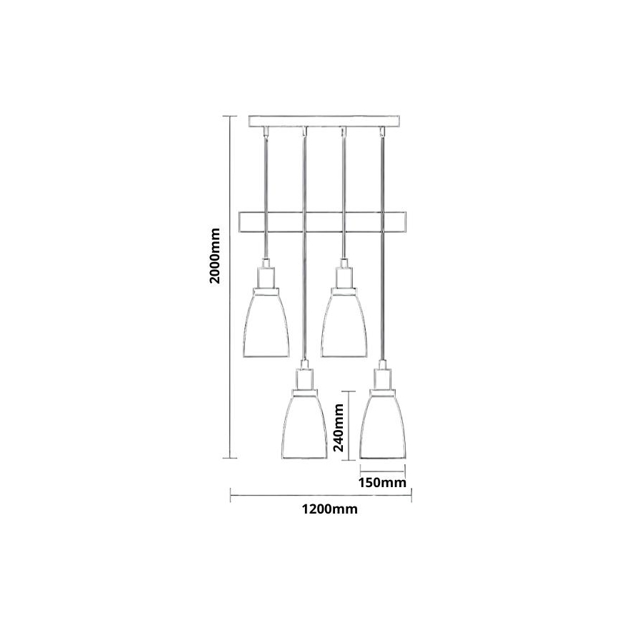 Lühter 4xE27/60W/230V vask