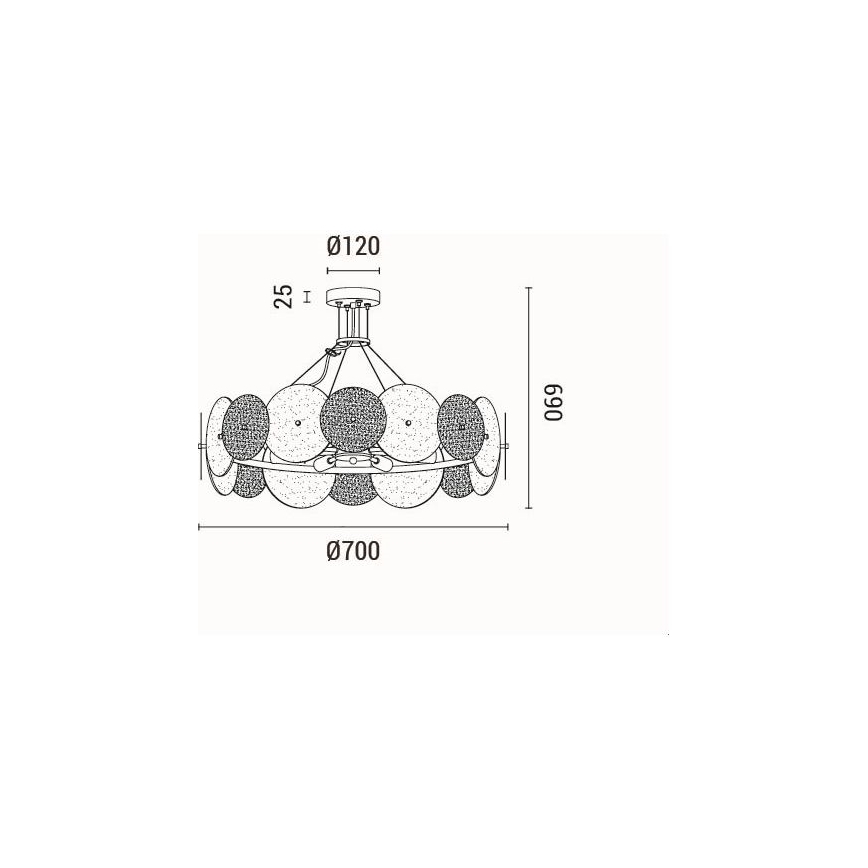 Lühter 8xE14/40W/230V