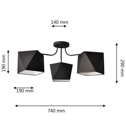 Lühter ADAMANT 3xE27/15W/230V must