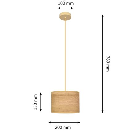 Lühter ALBA 1xE27/15W/230V d. 20 cm pruun