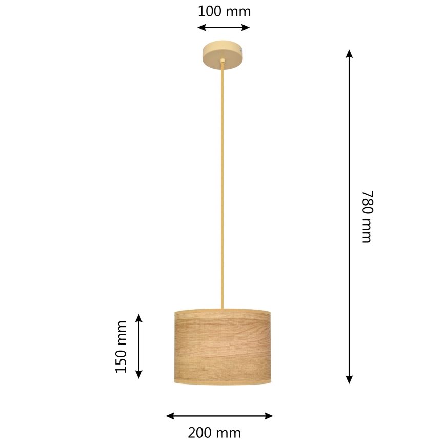 Lühter ALBA 1xE27/15W/230V d. 20 cm pruun