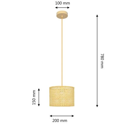Lühter ALBA 1xE27/15W/230V d. 20 cm punutud