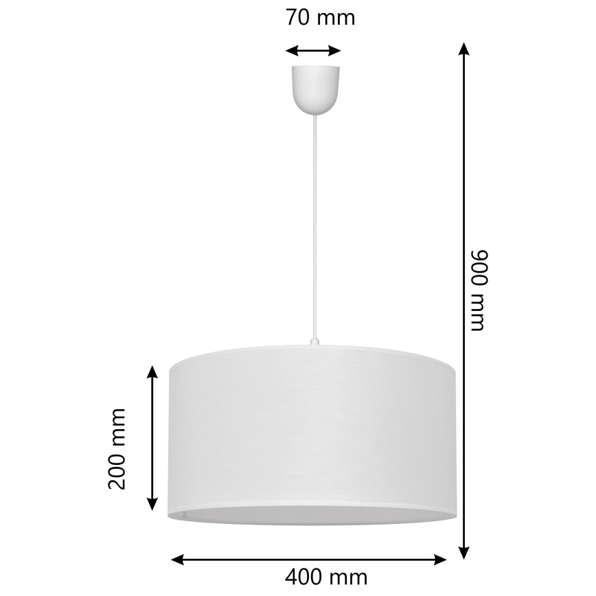Lühter ALBA 1xE27/15W/230V d. 40 cm valge
