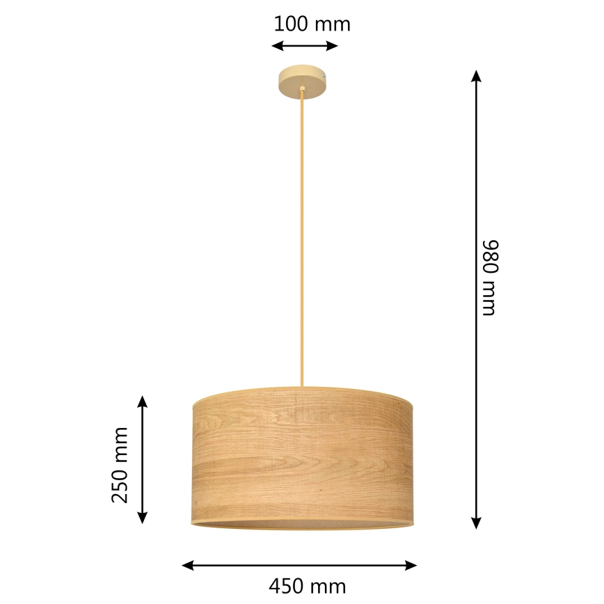 Lühter ALBA 1xE27/15W/230V d. 45 cm pruun