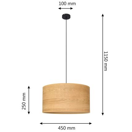 Lühter ALBA 1xE27/15W/230V d. 45 cm pruun/must