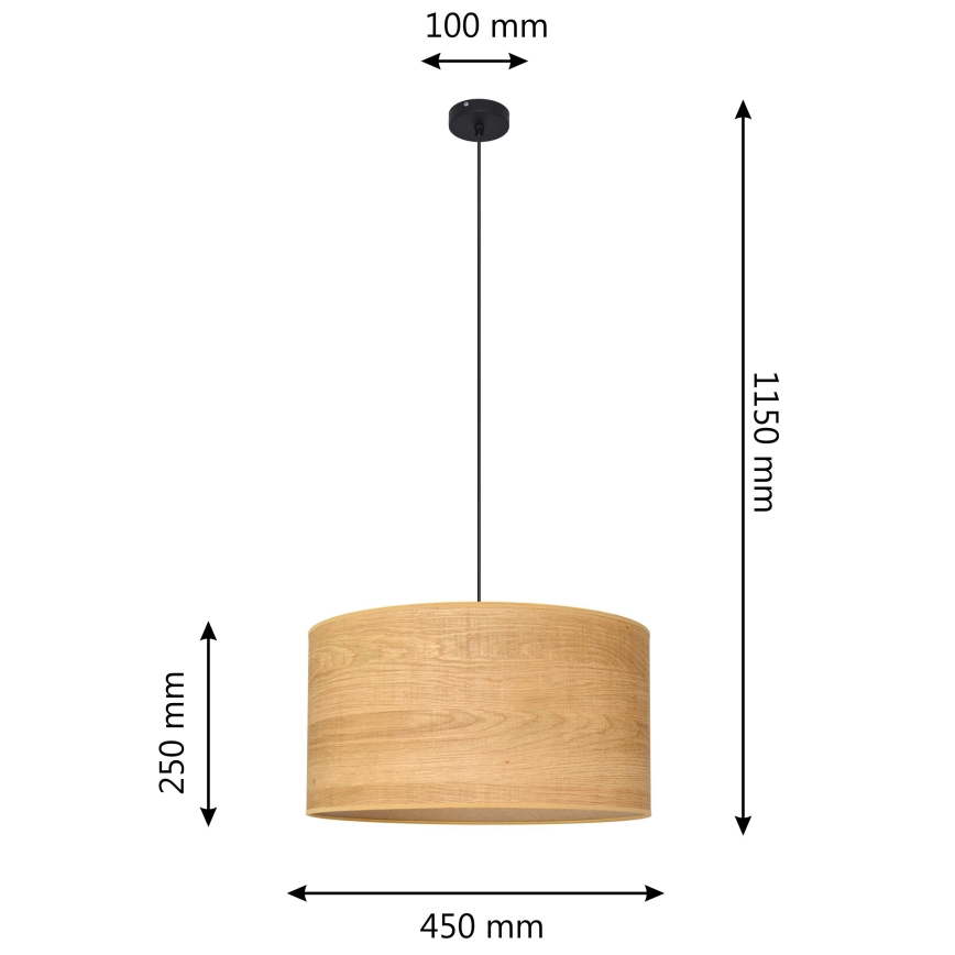Lühter ALBA 1xE27/15W/230V d. 45 cm pruun/must