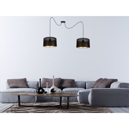 Lühter ALDO 2xE27/60W/230V ämblik must