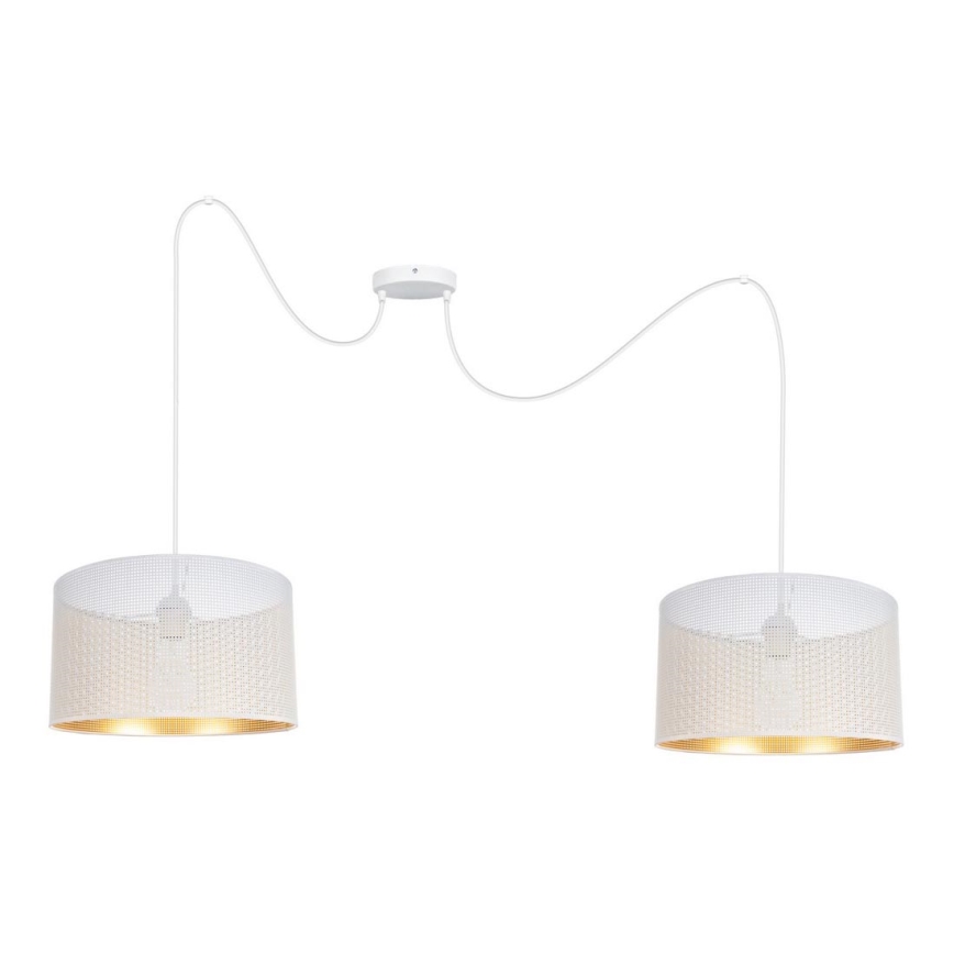 Lühter ALDO 2xE27/60W/230V ämblik valge