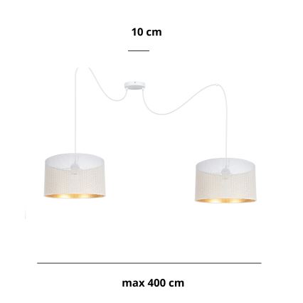 Lühter ALDO 2xE27/60W/230V ämblik valge