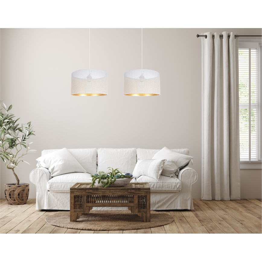 Lühter ALDO 2xE27/60W/230V valge