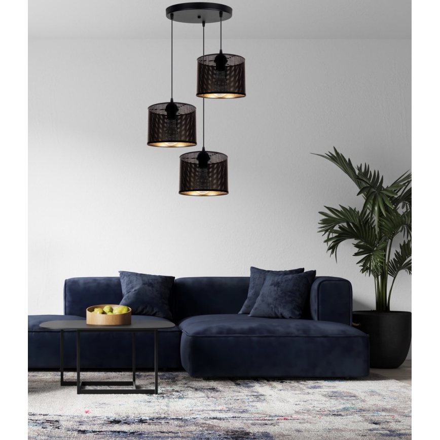 Lühter ALDO 3xE27/60W/230V d. 45 cm must