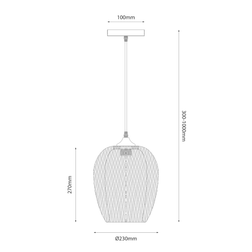 Lühter ALMA 1xE27/60W/230V d. 23 cm bambus