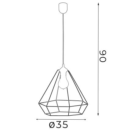 Lühter ALMA 1xE27/60W/230V valge
