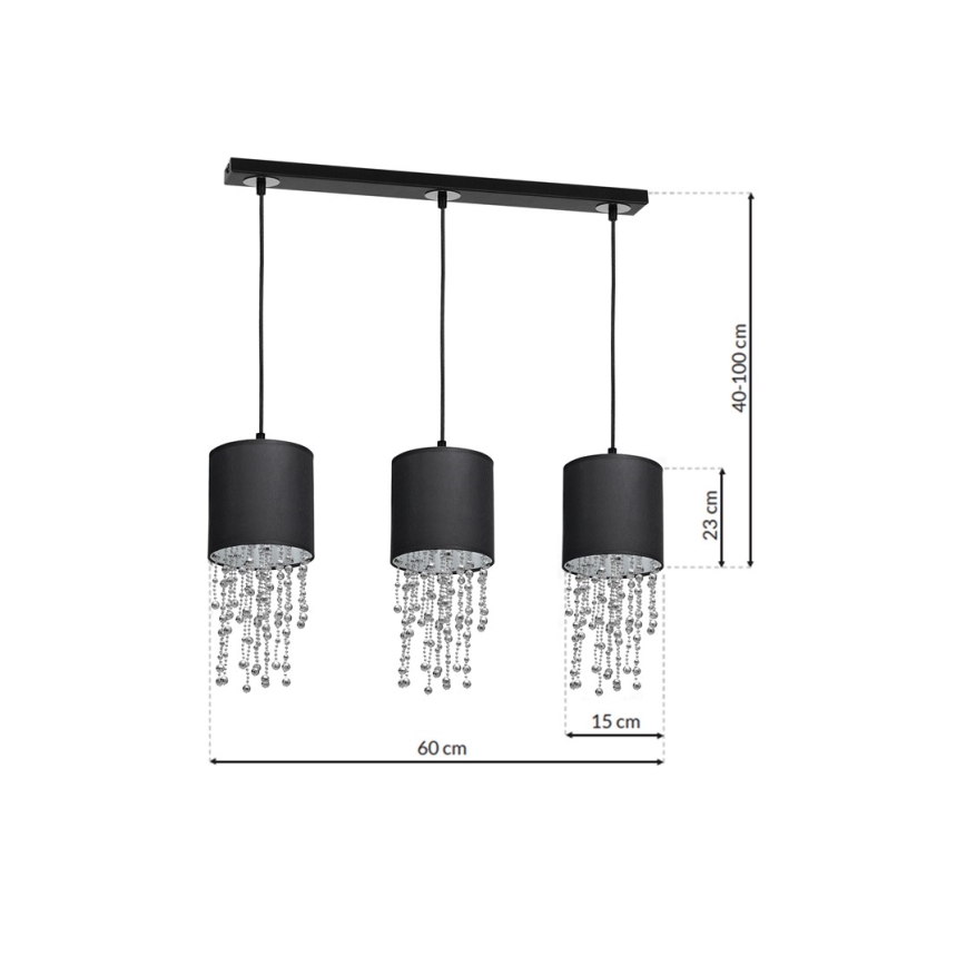 Lühter ALMERIA 3xE27/60W/230V
