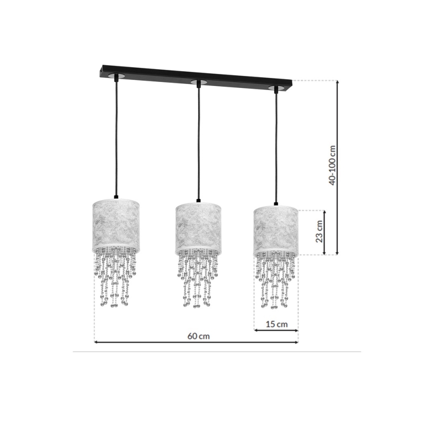Lühter ALMERIA 3xE27/60W/230V
