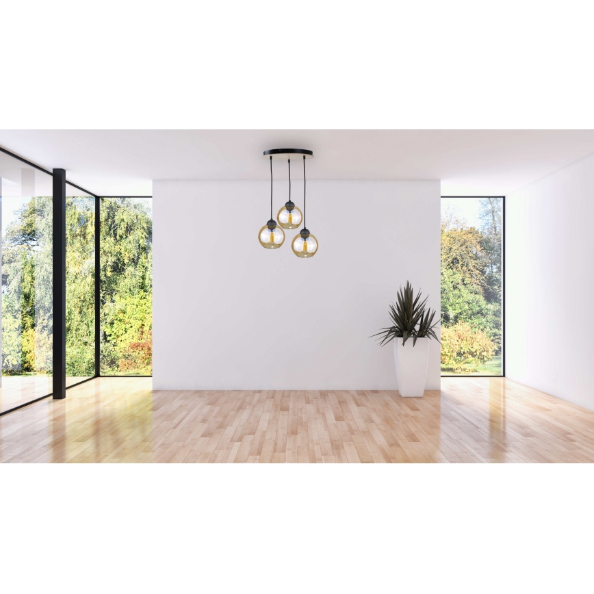 Lühter AMBRE WOOD 3xE27/60W/230V d. 30 cm
